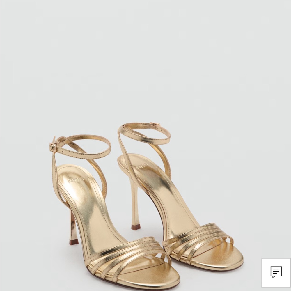 Mango Gold heeled sandals